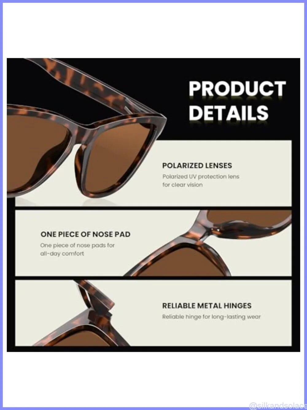 Polarized Retro Square Sunglasses UV Protection Unisex Lightweight Full Frame